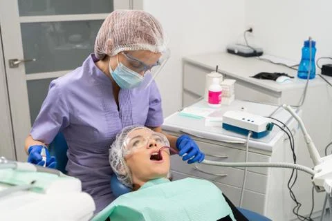 At the dentist's appointment. Stock Photos