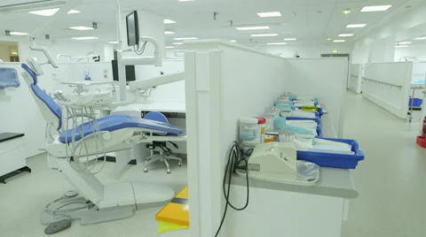 Dentists chair empty large room Stock Footage 47667692
