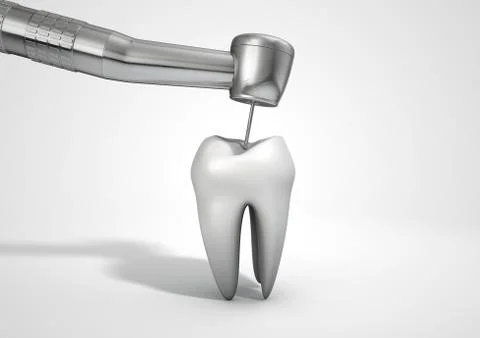 Dentists Drill And Tooth Stock Illustration