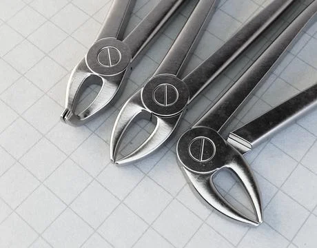 Dentists Pliers On Paper Surface Stock Illustration