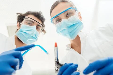 Dentists with their tools Stock Photos