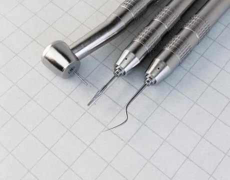 Dentists Tools On Paper Surface Stock Illustration