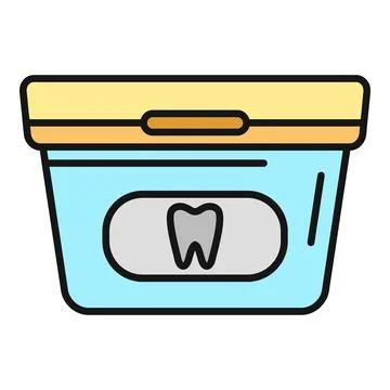Denture box with tooth icon for oral hygiene Stock Illustration