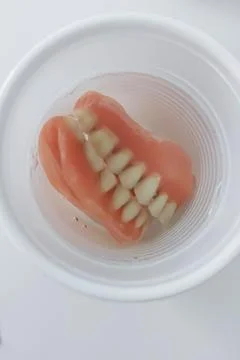 Denture in a glass Stock Photos