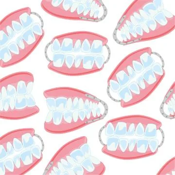 Denture pattern on white Stock Illustration