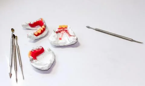 Dentures with tools Stock Photos