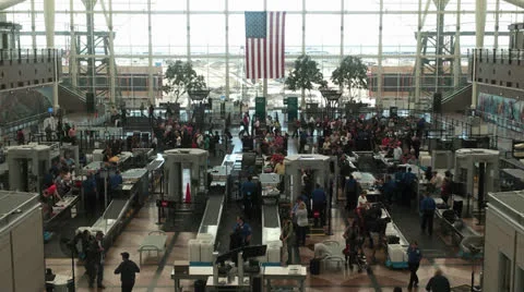 Denver airport security MS Stock-Footage 25146250