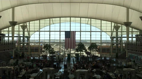 Denver airport window MS Stock Footage 25146299