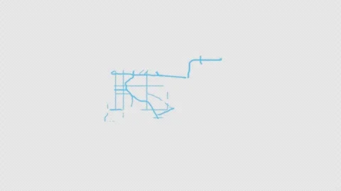 Denver City Line Map Self Drawing Animated Overlay, Alpha 4K 스톡 동영상 340286705