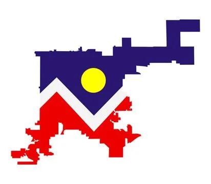 Denver city map flag vector silhouette illustration Ilustração Stock