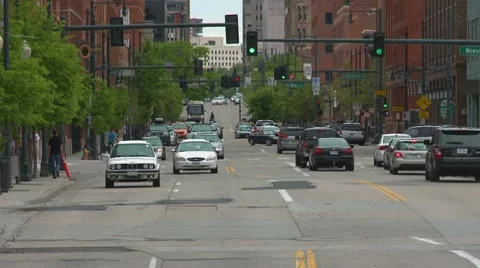 Denver City Traffic Stock Footage 8561432