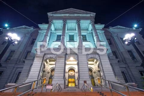 Denver colorado capitol building at night. Stock Photos