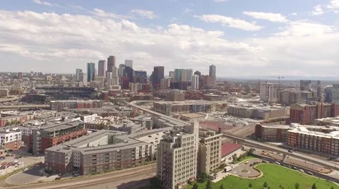 Denver Colorado City Aerial Drone Footage Stock Footage