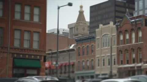 Denver Downtown Tilt Shift Stock Footage 64382485
