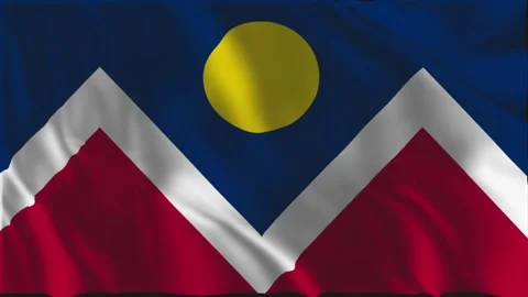 Denver flag waving slowly Video stock 340235013