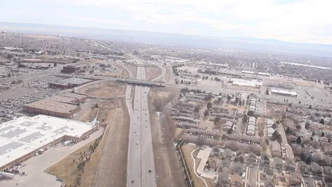 Denver from helicopter Stock Footage 81111207