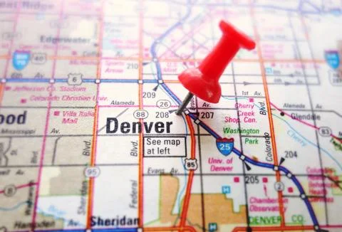 Denver map Stock Photos