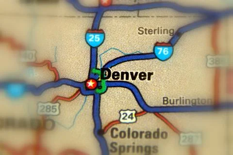 Denver on a map Stock Photos