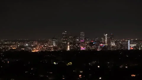 Denver Night Drone Dolly Stock Footage 288277687