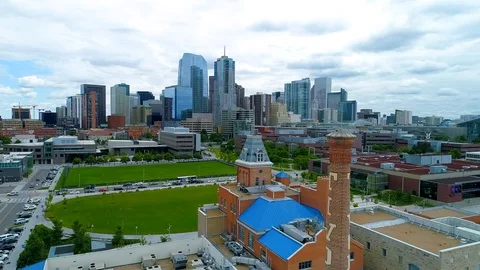 Denver Skyline Flyby Stock Footage 124707136