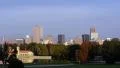 Denver Skyline Sunrise Establishing Shot 4k or 4k+ Resolution