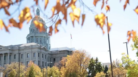 Denver State Capitol Fall Time Stock Footage 79807093