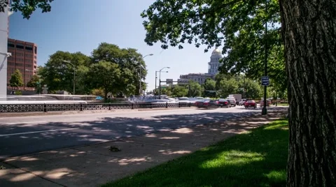 Denver Street Capitol Motion Controlled Timelapse Stock-Footage 52385456