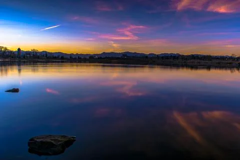 Denver Sunset Stock Photos