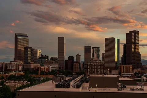 Denver Sunset Timelapse 4K 스톡 동영상 134660585