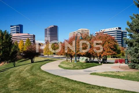 Denver Tech Center office buildings in Scenic Autumn Stock Photos