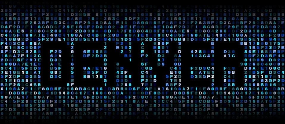 Denver text on hex code illustration Stock Illustration