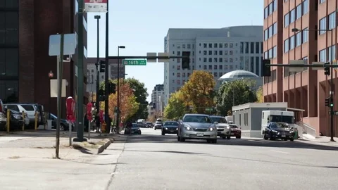 Denver Traffic - LowCurbside Stock Footage 79901016
