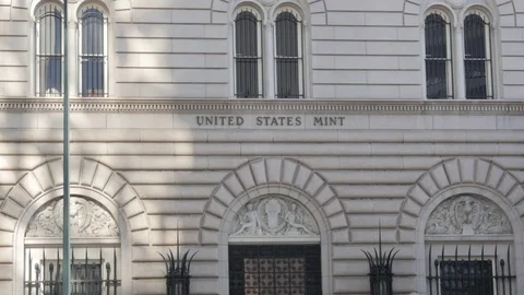 Denver US Mint Exterior Building Design Detail Stock Footage 85198464