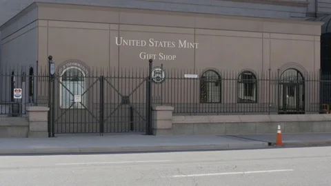 Denver US Mint Exterior Gift Shop Close Up Stock Footage 85198944