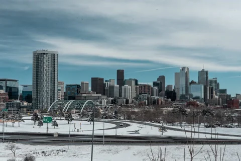 Denver Winter Hyperlapse 스톡 동영상 170257905