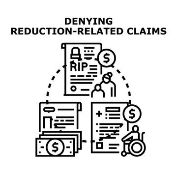 Denying reduction related claims vector concept Stock Illustration