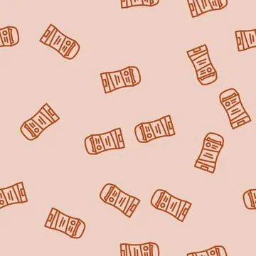 Deodorant hygiene line vector seamless pattern イラスト素材