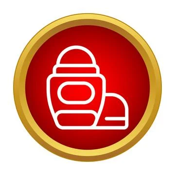 Deodorant roll on icon on red circle background Stock Illustration