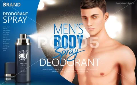 Deodorant spray ads Stock Illustration