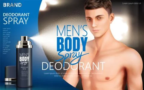 Deodorant spray ads Stock Illustration