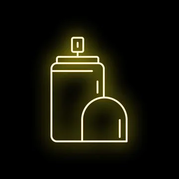 Deodorant spray can with roll on neon icon Stock Illustration