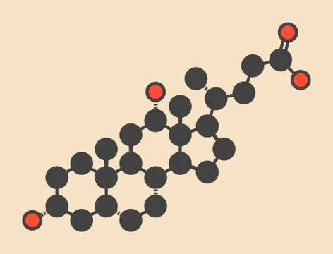 Deoxycholic acid bile acid molecule Stock Illustration