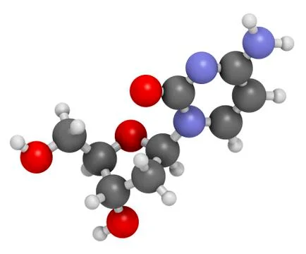 Deoxycytidine nucleoside molecule Stock Illustration