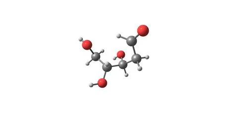 Deoxyribose molecular structure isolated on white Stock Illustration