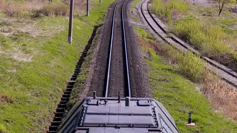 Departing train. The view from the top. Stock Footage 91243551