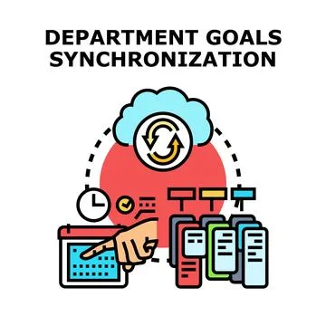Department goals synchronization concept vector illustration 스톡 일러스트