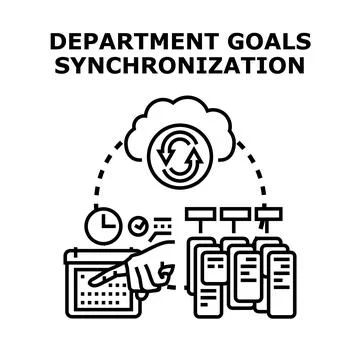 Department goals synchronization concept vector illustration Stock-Illustration