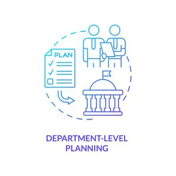 Department level planning blue gradient concept icon Illustrazione stock