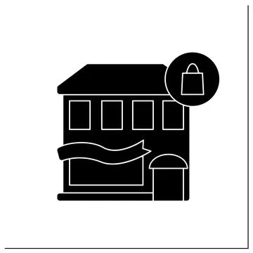 Department store glyph icon Ilustración de archivo