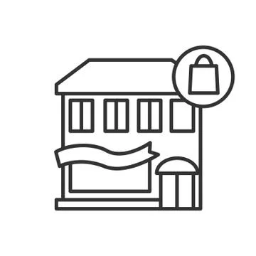 Department store icon. Big multiple shop building Ilustración de archivo